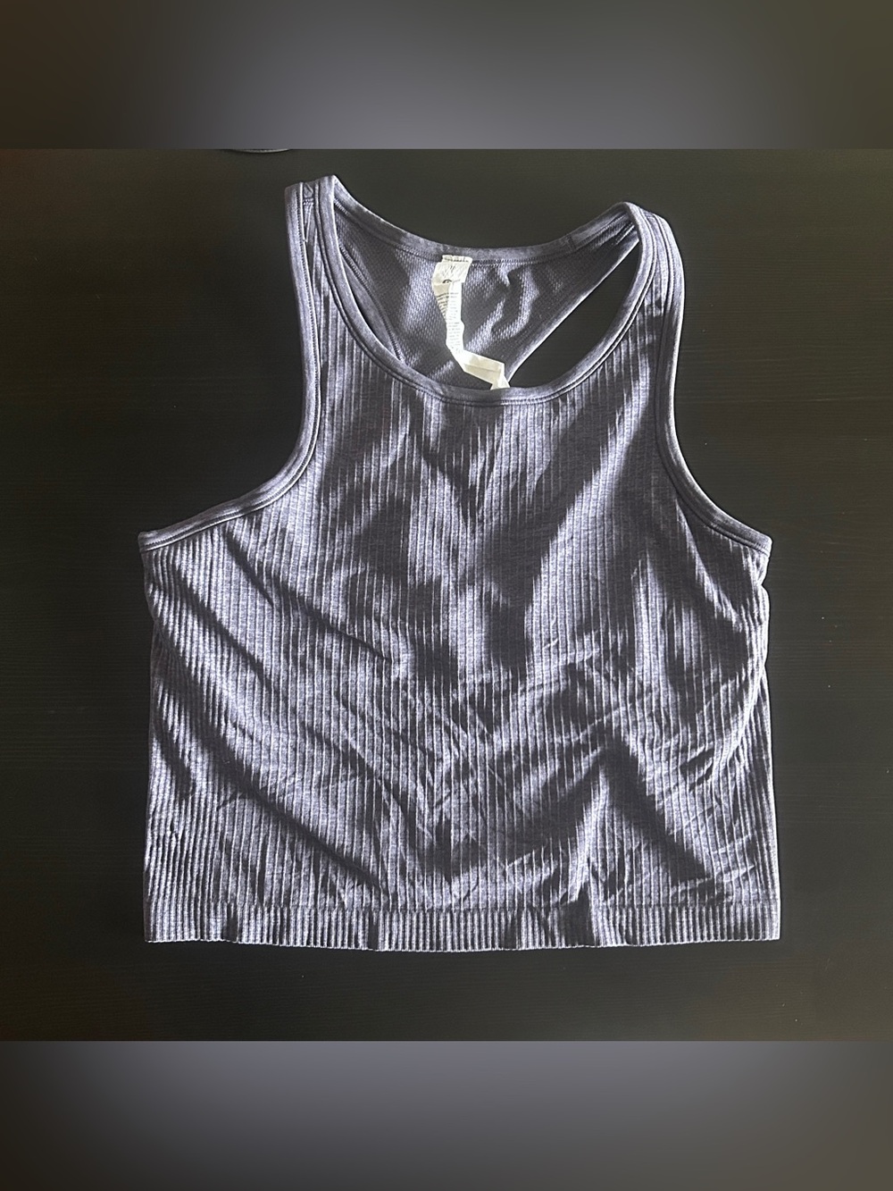 Lululemon Ebb to Street Cropped Racerback Tank—nightfall (size 10)